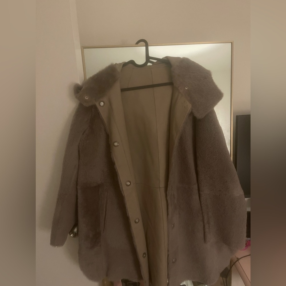 Yves Salomon 100% Lamb Shearling Coat Like New